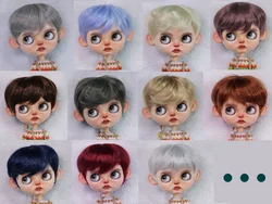 Blythe Doll Eulation Hair Fits BJD Doll 1/6 Fashionably Sunny Handsome Micro Roll Easy Lamp High Temperature Silk Wigs Dark Lila