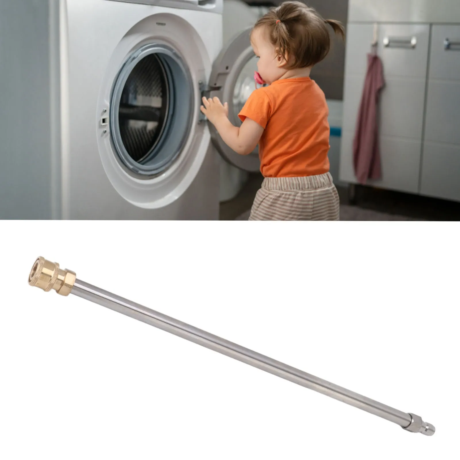 1/4 Inch Pressure Washer Extension 40.5cm Stainless Steel Universal Washer Lance Safe/Stable Seal Good For Home Use