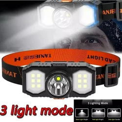 New LED Headlamp COB Mini Portable Headlight USB Rechargeable Waterproof Fishing Work Light Outdoor Long Shot Head Mounted Torch