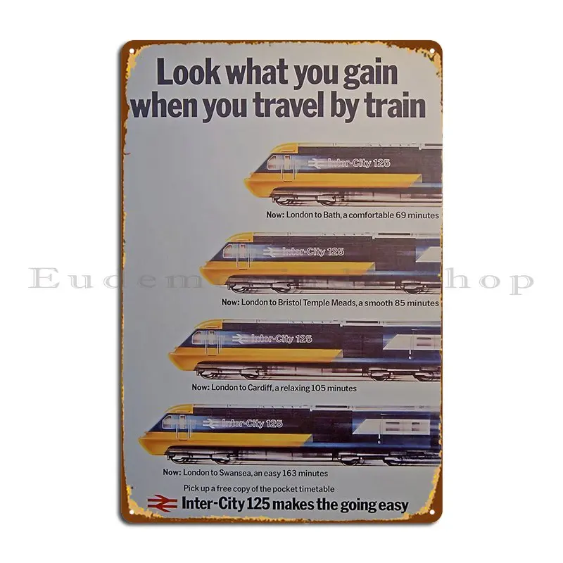 1970 S British Rail Inter City Hst Promotional Poster Metal Sign Painting Custom Cinema Garage Club Tin Sign Poster