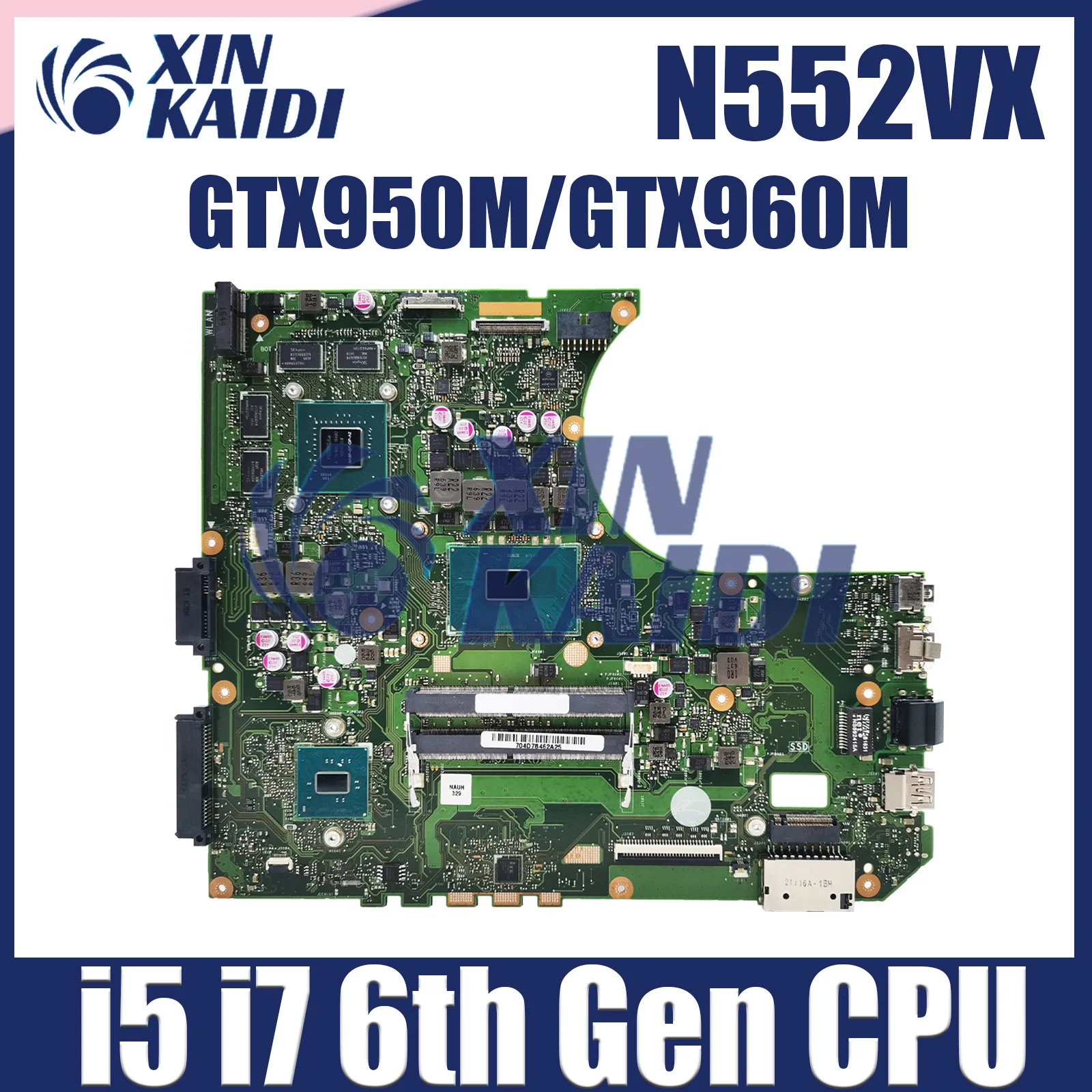 

N552VW Mainboard For ASUS Vivobook Pro 15 N552 N552VX N552V Laptop Motherboard I5-6300HQ I7-6700HQ CPU GTX960M