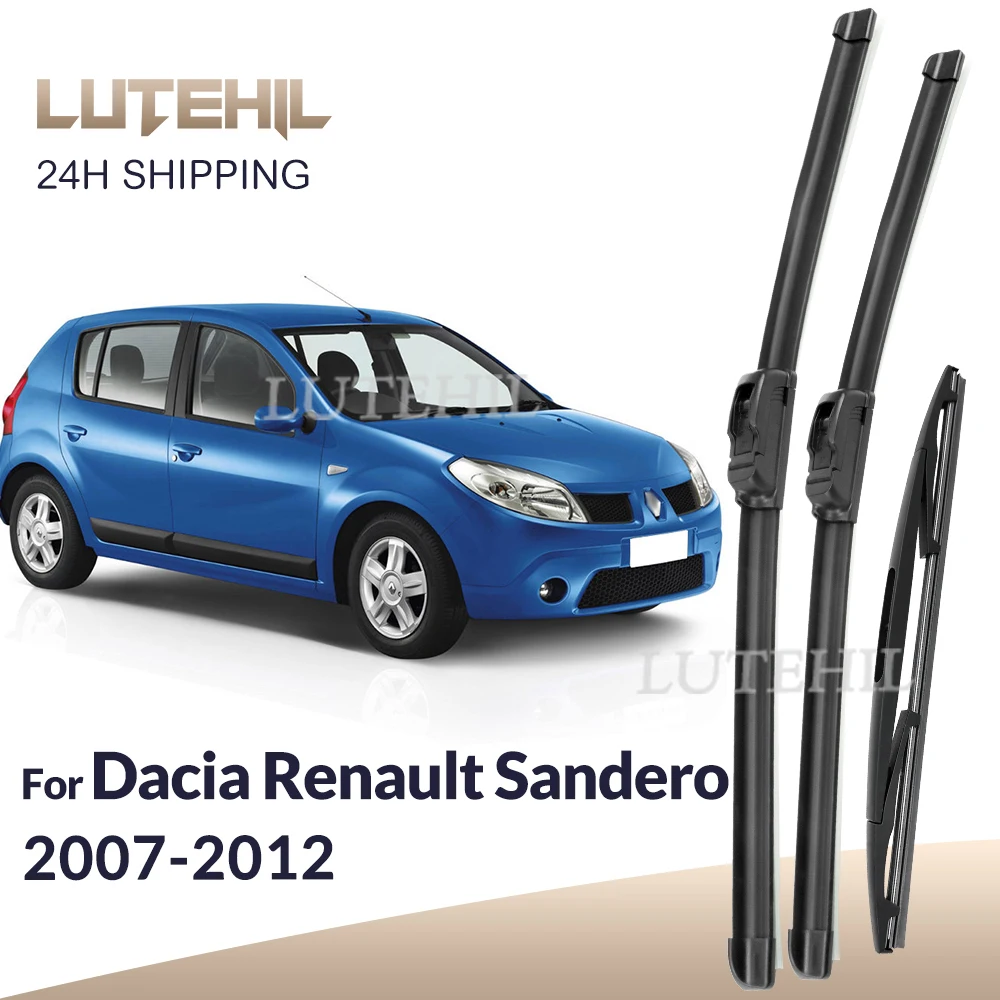 

For Dacia Renault Sandero MK1 2007-2012 2008 2009 Wiper Front&Rear Wiper Blades Windshield Windscreen Window Brushes 21"+20"+16"
