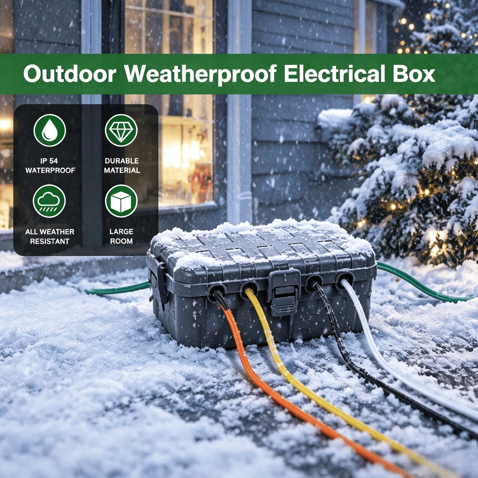 Weatherproof Connection Box Outdoor Extension Cord Cover Outdoor Electrical Cover For Outside Power Strip Cord Plug Garden Timer