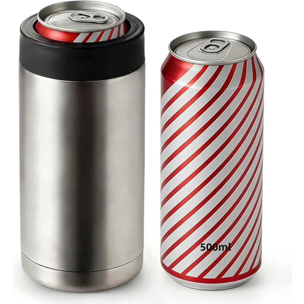 Image of Universell Passender Doppelwandiger Edelstahl Isolierter Dosenkühler Flaschenhalter Vakuumisolierter Bierkühler Bar-Zubehör HD