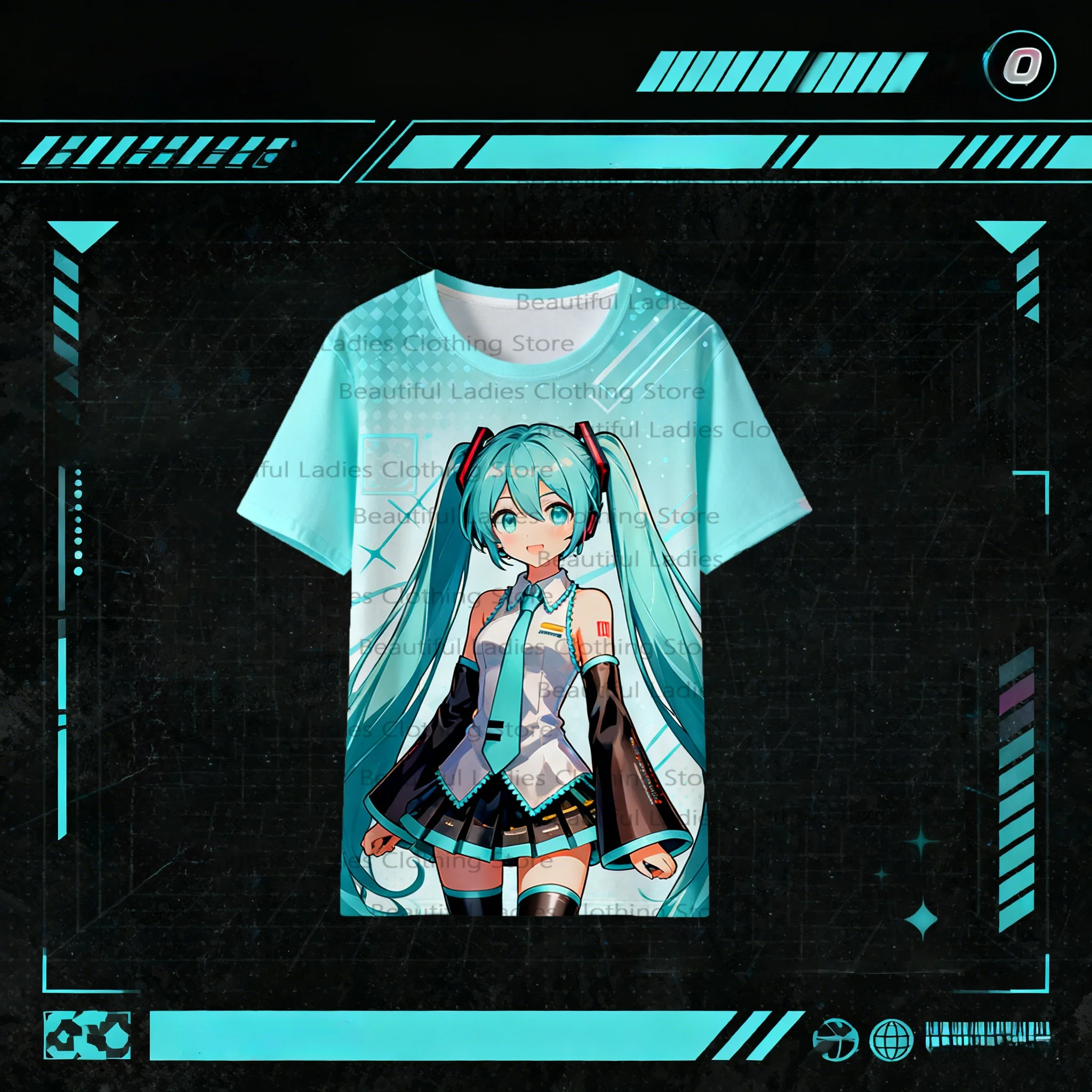 Hatsune miku impressão dos desenhos animados das mulheres camiseta casual moda t na moda anime gráfico streetwear camisa conforto macio em torno do pescoço