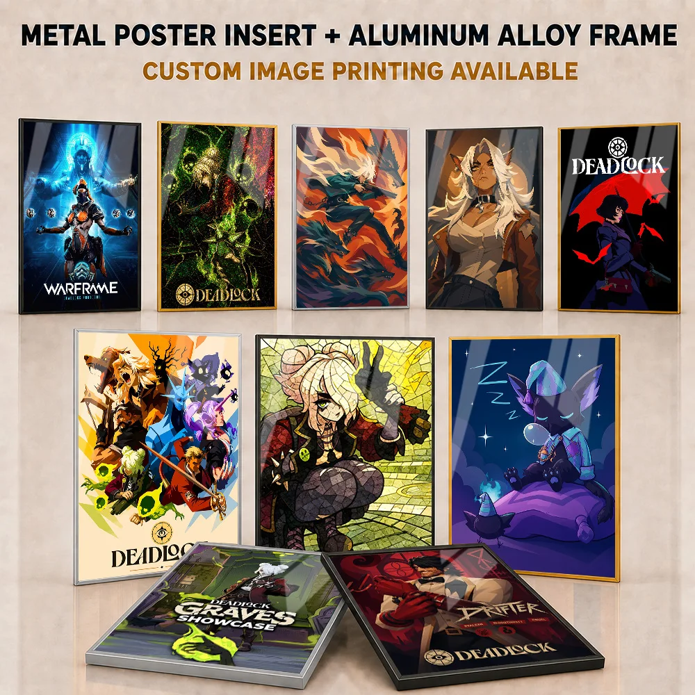 Deadlock Framed Aluminum Metal Poster Customized Intense Combat Operation Wall Art Made For Media Lounge Player Collector Gift