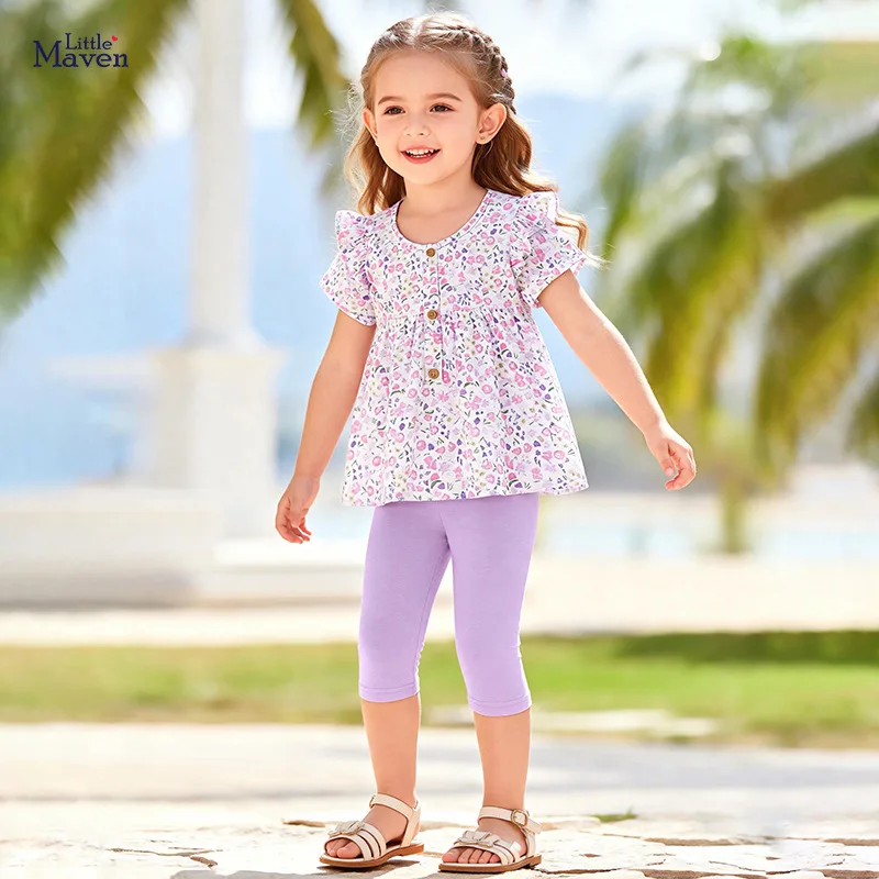 

Children's clothing wholesale Wind-themed girls' outfit Summer Cute Children's Outfit Baby two-piece set