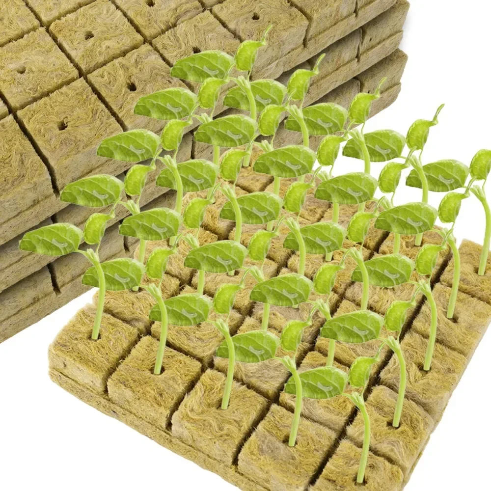 25/112pcs Hydroponic Grow Media Cubes Rock Wool Propagation Planting Spong Plug Plant Seedling Soilless Substrate Garden Supply