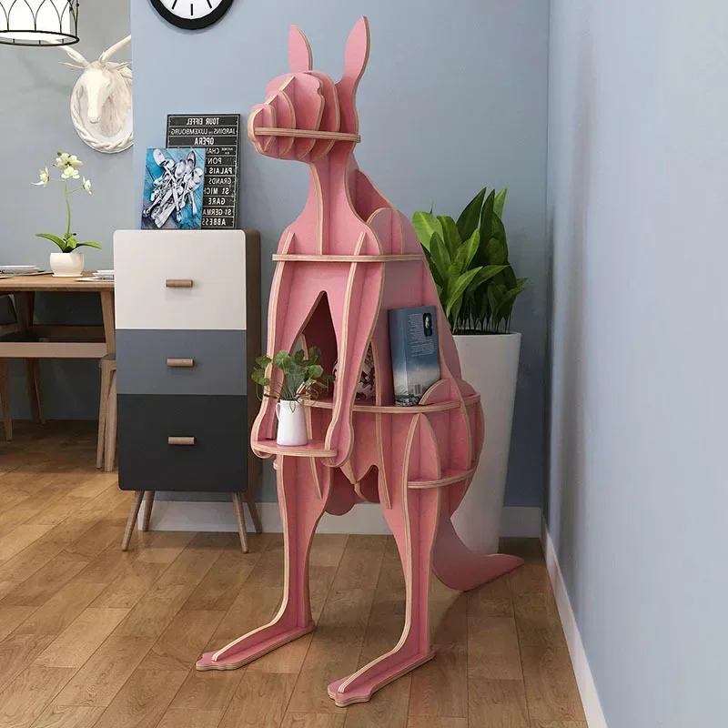 Kangaroo creative bookshelf animal modeling shop window decoration shelf handicraft ornament floor display