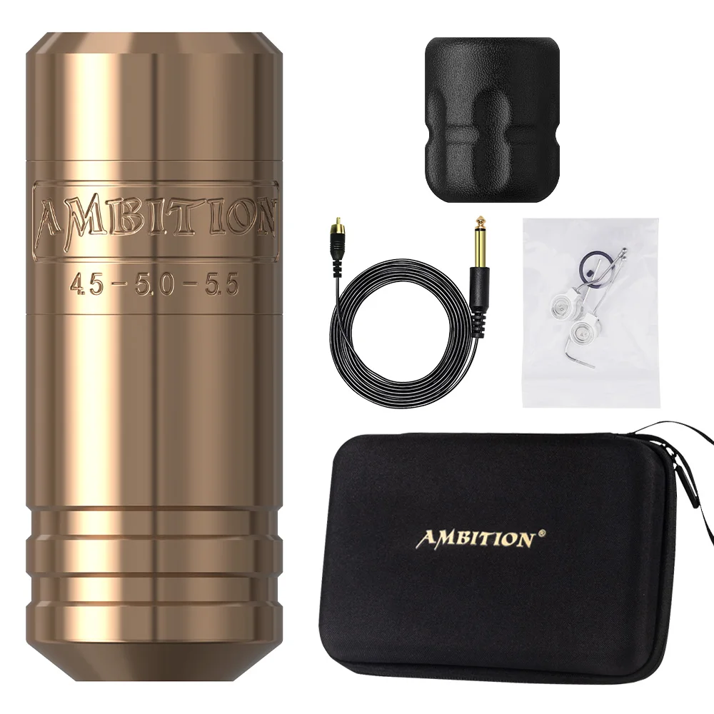 Ambition Torped 36 Takt 4,5–5,0–5,5 mm bürstenloser Motor Rotary Tattoo Pen Leistungsstarke Maschine RCA Wireless Kuark 2400 mAh Akku 4