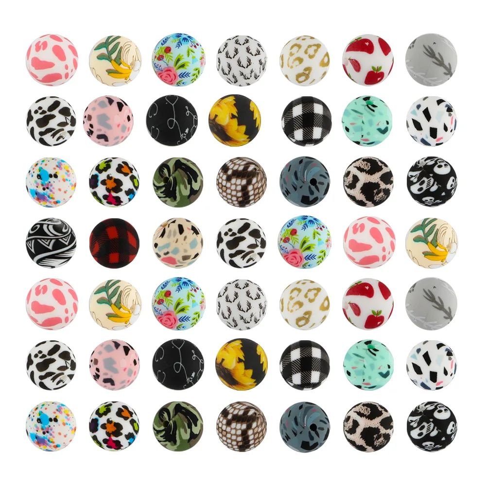 Mixed Color Silicone Beads Cartoon Animal Focus Beads Loose Spacer Beads For Jewelry Making DIY Bracelets Accessory