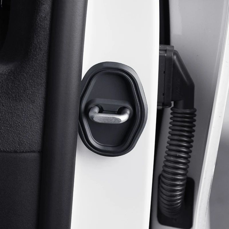 Cubierta de cerradura de puerta de coche, Gel de sílice negro, pegatina embellecedora, accesorios interiores de coche para Nissan x-trail Teana Sylphy Qashqai 2019-2024