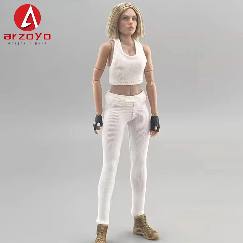 1/12 Scale Female Solider Simple Basic Versatile Two-Color Sports Skin-Tight Garment Yoga Suit 6" Action Figure Body Model