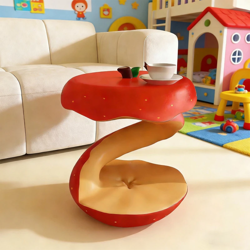 Creative apple shape coffee table living room cartoon small tea table home art decoration floor bedside table ornament