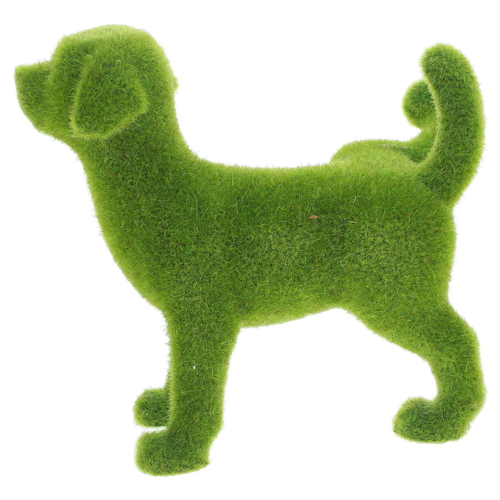 

Lifelike Green Flocked Dog Statue European Style Outdoor Garden Ornament Weatherresistant Lightweight Decorative Pet Sculpture