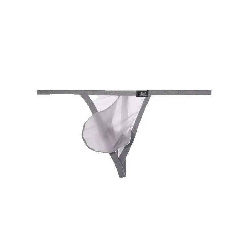Underwear men's thongs fully transparent T-pants ultra-thin ice silk transparent low waisted slim fitting T-pants A871