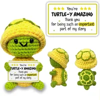 Positive Energy Crochet Doll Pocket Hug Handmade Knitted Plush Potato Plant Avocado Bee Turtle Duck Funny Emotional Support Gift 5