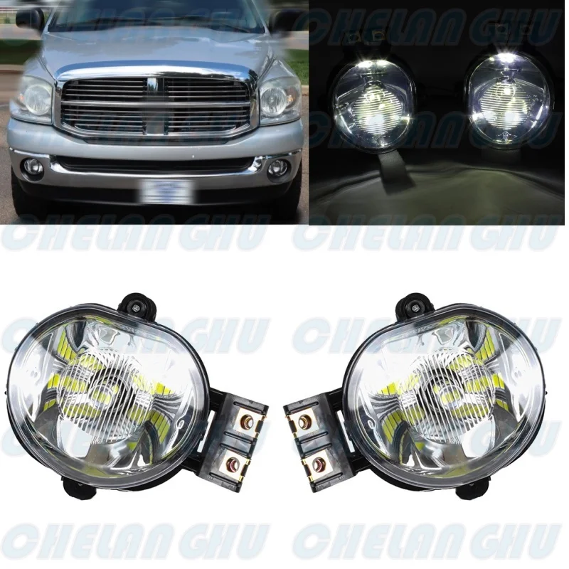 

For Dodge Ram 1500 2500 3500 2002 2003 2004 2005 2006 2007 2008 2009 Car accessories 1 Pair Front White Fog Lights Lamp