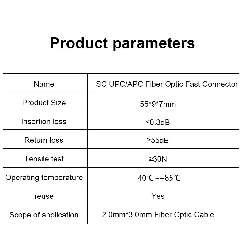 FTTH SC APC Optical Fiber Quick Connector SC UPC FTTH Fiber Optic Fast Connector Embedded Type ESC250D SC Connector