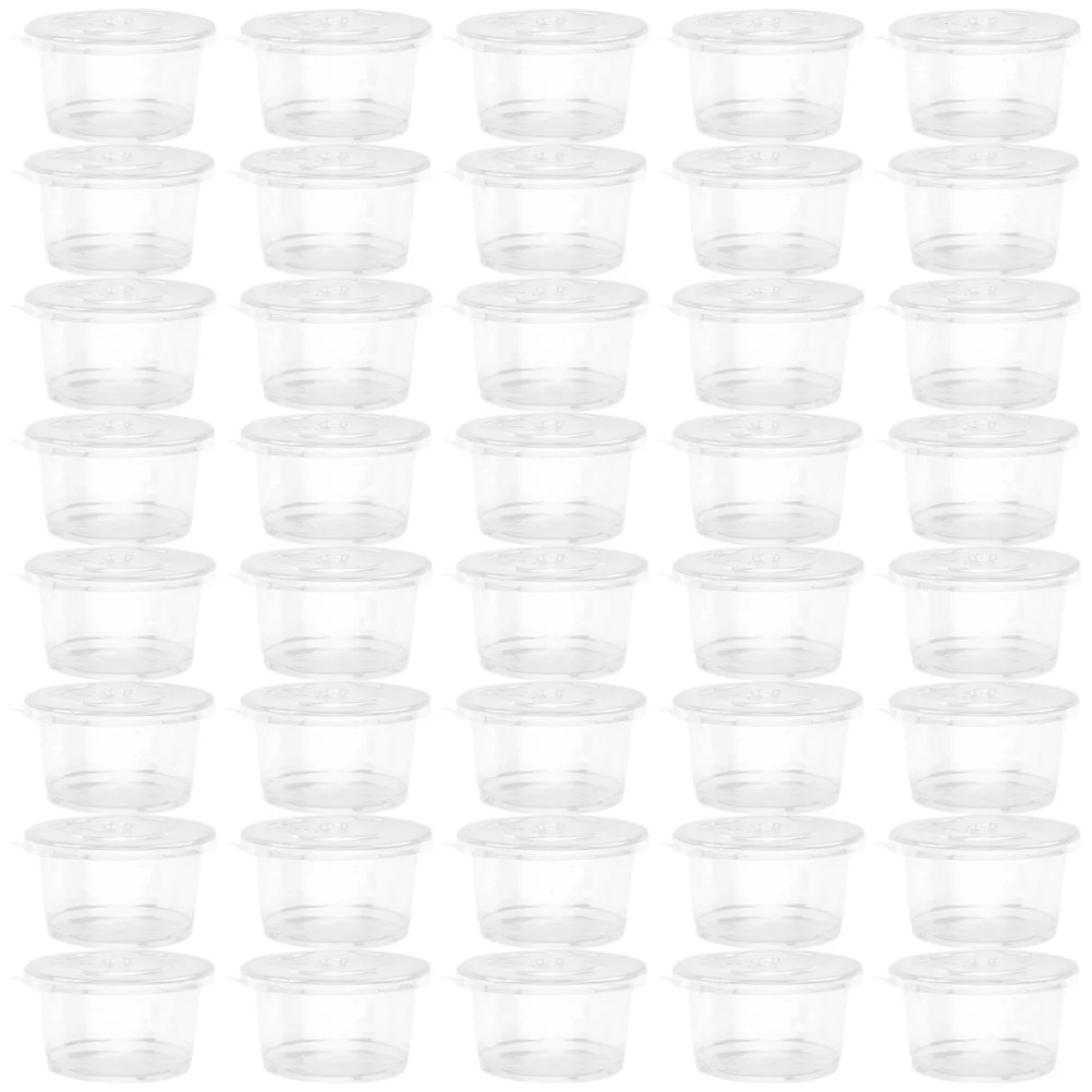

50pcs 250ml Plastic Pudding Cups Disposable Dessert Containers High Lid Ice Cream Bowls Cake Yogurt Packaging