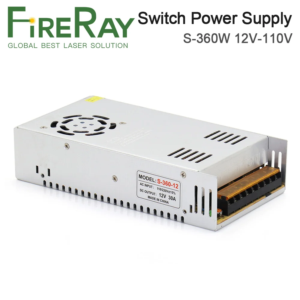 

Импульсный источник питания FireRay 360 Вт S-360W DC12V-110V с одним выходом для лазерной машины