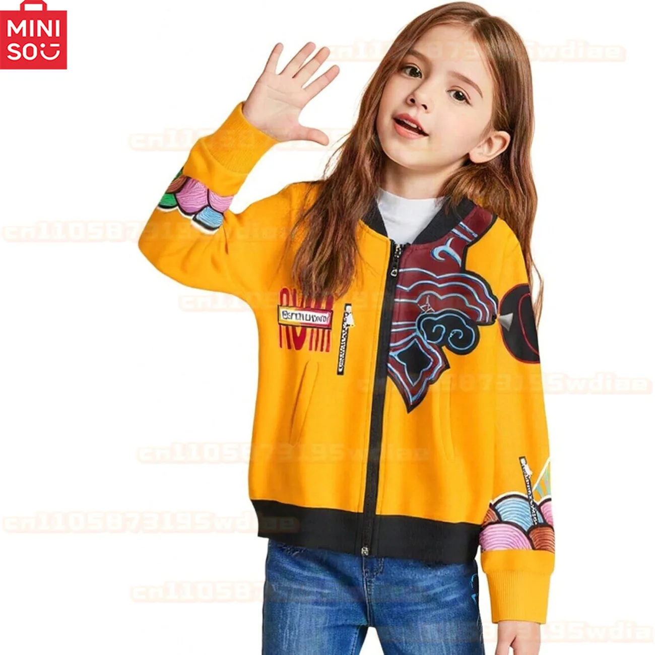 MINISO 어린이 의상 악마 헌터 루미 소녀 힙합 세트 할로윈 역할 놀이 복장 게임 카니발 의상 + 목걸이