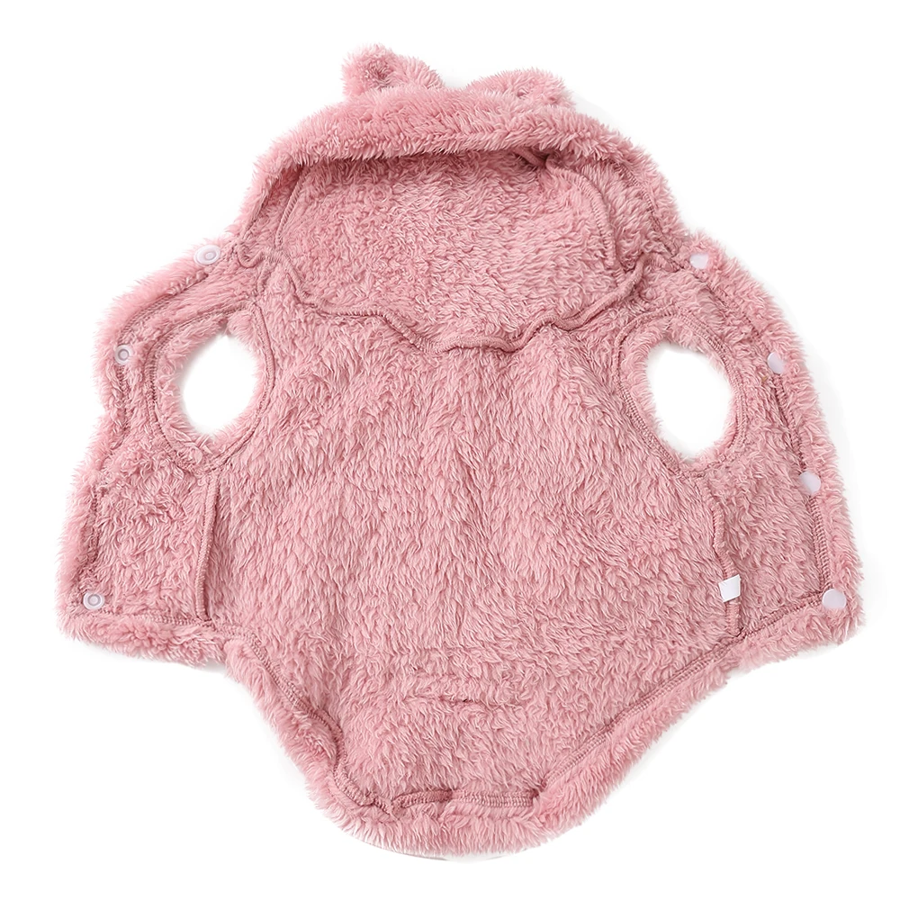 Weicher Fleece-Mantel für kleine und mittelgroße Hunde und Katzen, Winter, warm, Welpen-Kapuzenpullover, Jacke mit französischer Bulldogge, Chihuahua-Kleidung – Detail 4
