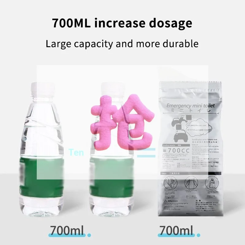 5Pcs Disposable Emergency Mini Toilet With 700cc Capacity And Fast Leak Proof Absorption For Camping Road Trips Traffic Jams