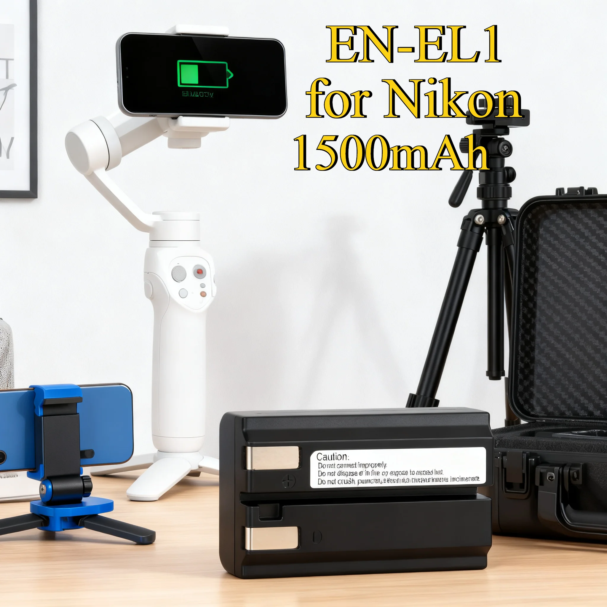 

1500mAh EN-EL1 Rechargeable Battery for Nikon Cameras Replacement for ENEL1/NP-800 Compatible with Coolpix Series Long Lasting