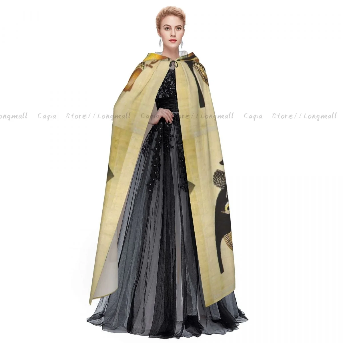 Cosplay Medieval Costumes Ancient Egypt Nefertiti Hooded Cloak Capes Long Robes Jackets Coat Carnival