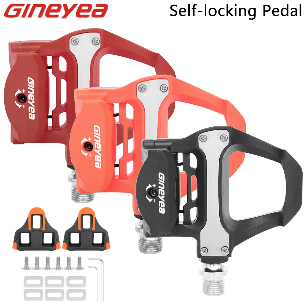 GINEYEA P601 Road Bike Self-locking Pedal Cycling SPD Nylon Bicycle Lock Pedals Ultralight Stable Pedal for Shimano