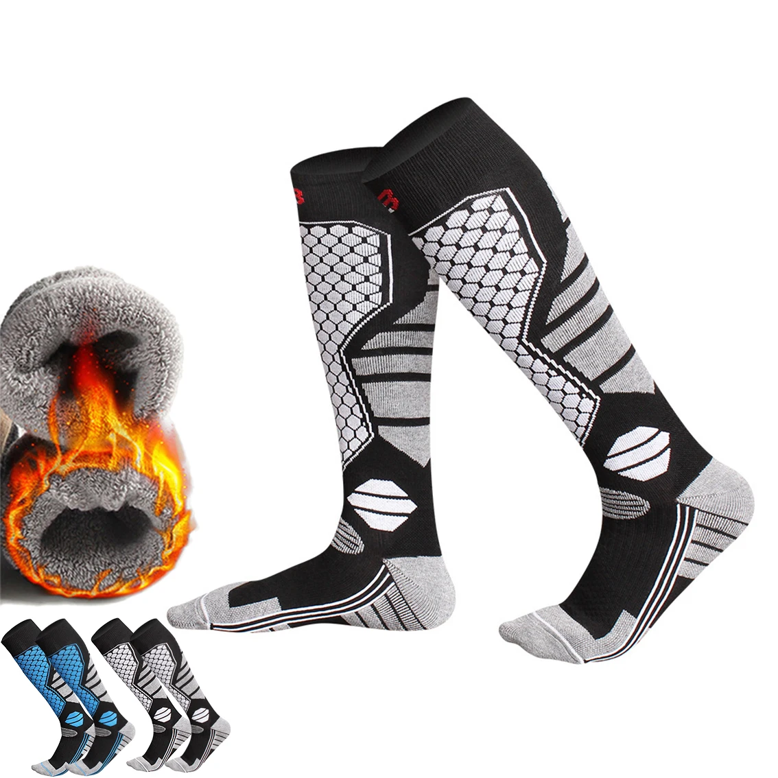 유니섹스 스노보드 양말 남녀 무릎 높이 겨울 보온 양말 야외 스포츠 하이킹 스키 양말 ​