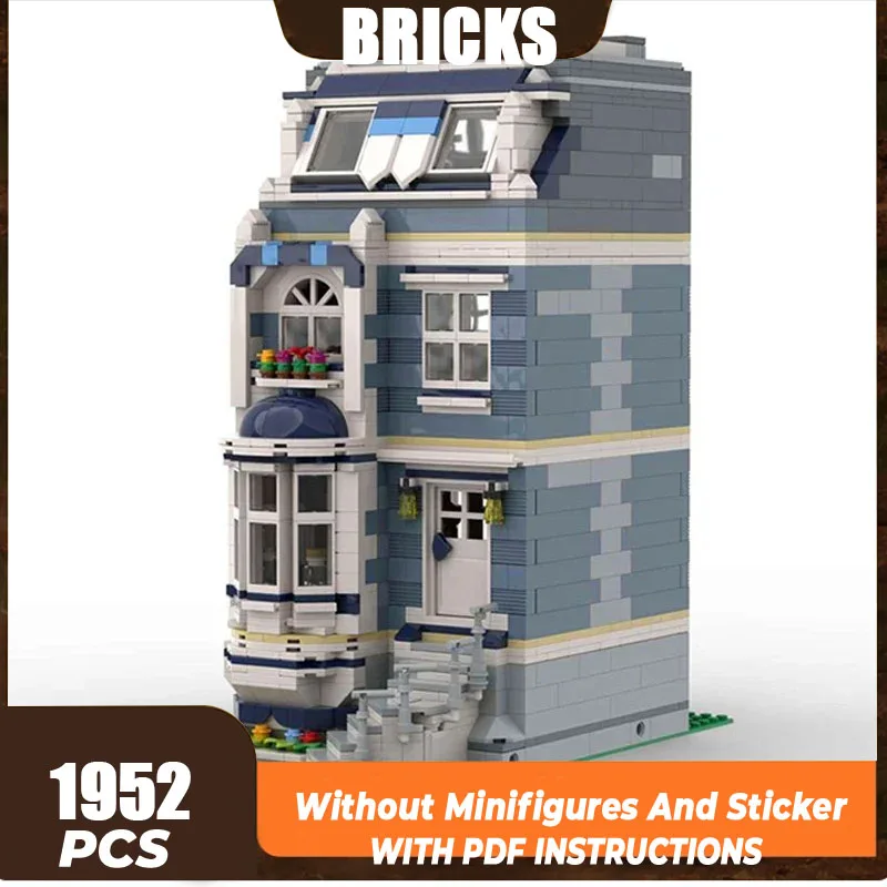 Moc Building Bricks Street View Model Three-story Townhouse Technology Modular Blocks Gifts Christmas Toys DIY Sets Assembly