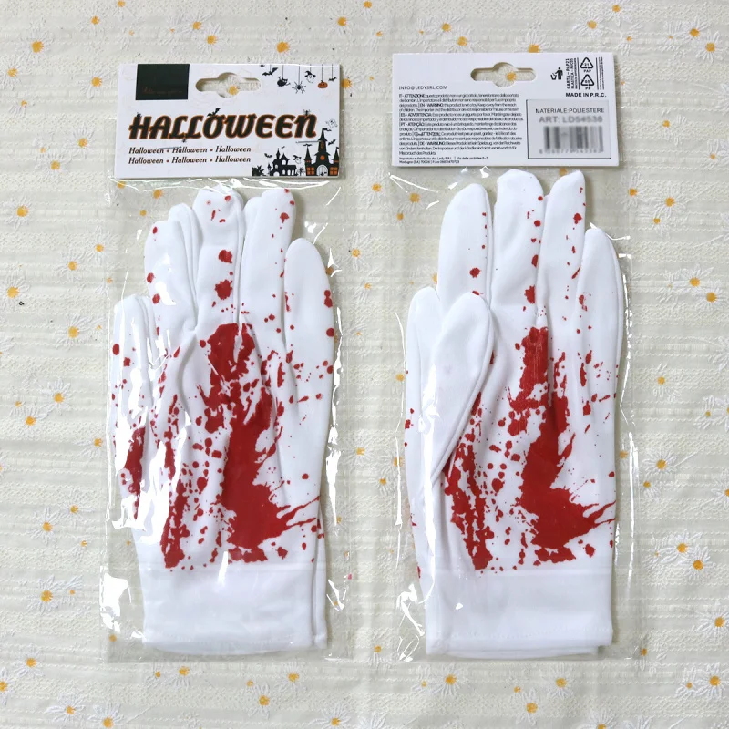2 unidades/par halloweencosplayhorror atmosfera decoração luvas de sangue festival fantasma rpg traje adereços luvas, adequado f