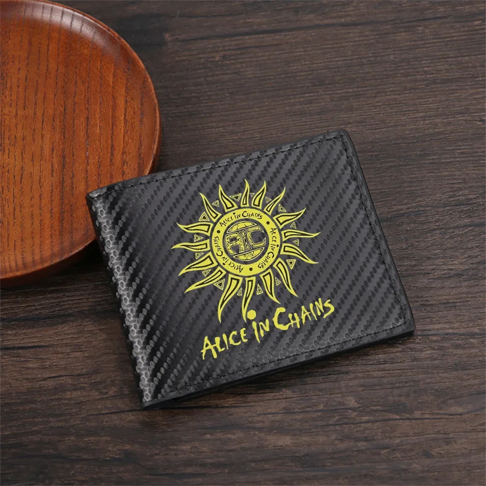 Sun logo band music style Men's Wallets Simple Business Modern Stylish Printing Design Gifts For Father Boyfriend Christmas Love