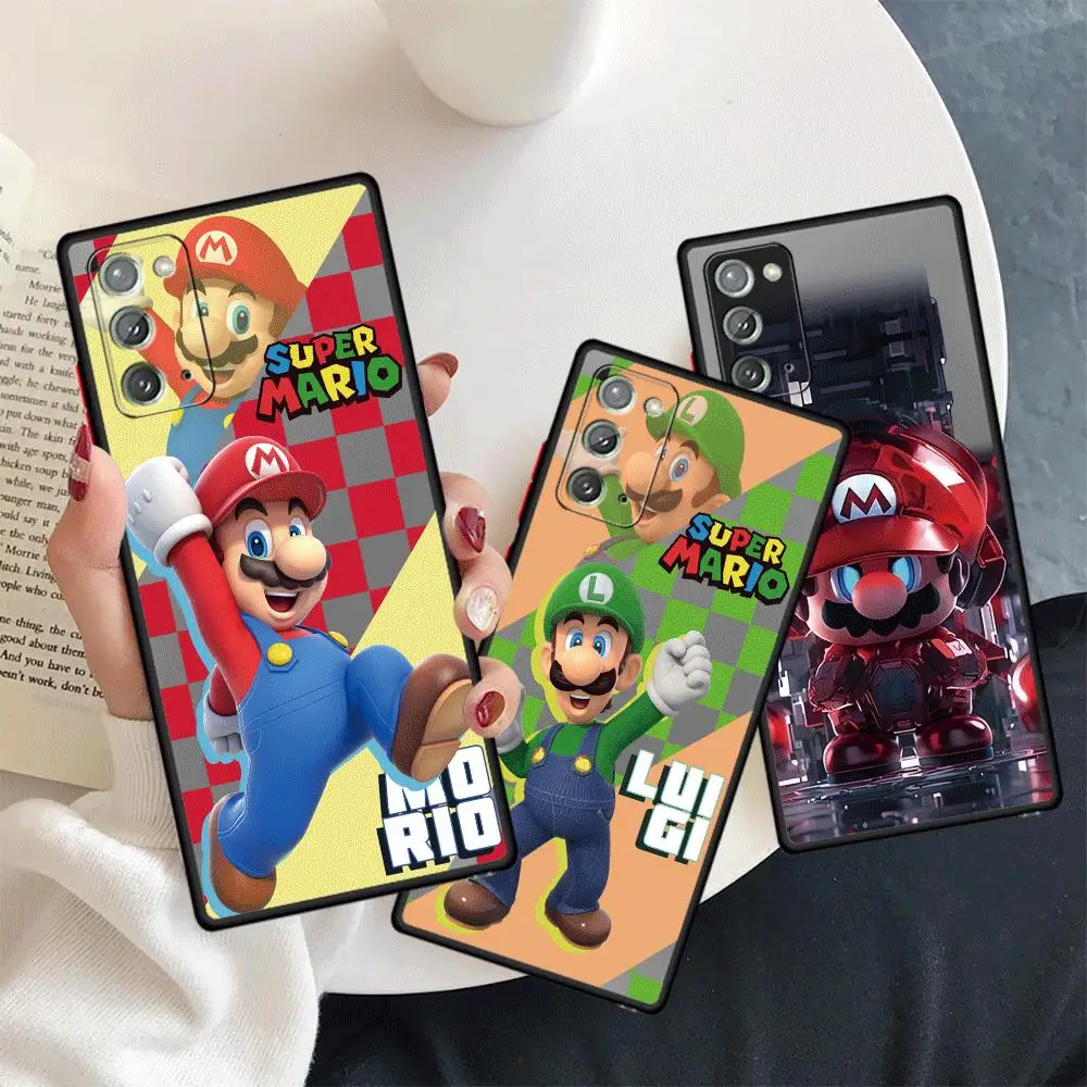 The Super Marios Bros Phone Case for Samsung Galaxy Note 20 8 9 Note 10 S10 S9 S8 Plus Note20Ultra Matte Cover Soft