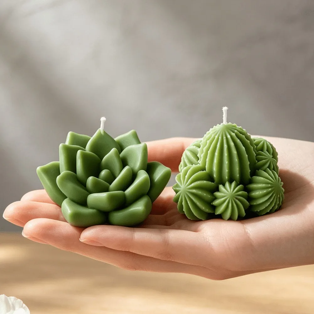 2-teiliges Set Sukkulenten-Blumen-Silikonform für Kerzen, Pflanzenform, Werkzeug für Seifen- und Harzherstellung, DIY-Dekoration, Geschenk für Hochzeit, Geburtstag, Party – Detail 6