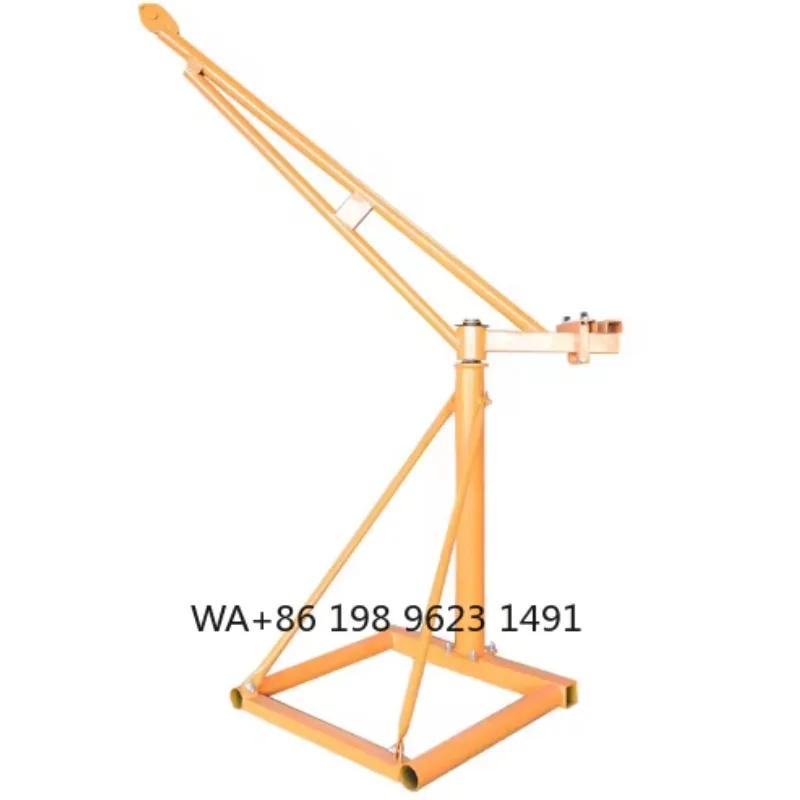 1000kg Mini Building Crane 360° Rotation Electric Wire Rope Hoist Industrial Outdoor Construction Lifting Tool