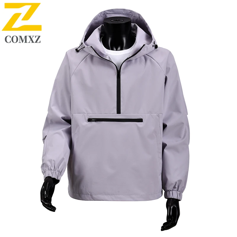 

Men's Jacket 2025 New Autumn Fashion Versatile Loose Breathable Zipper Large Pocket Hooded Jacket Outdoor Camping Hiking Jacket