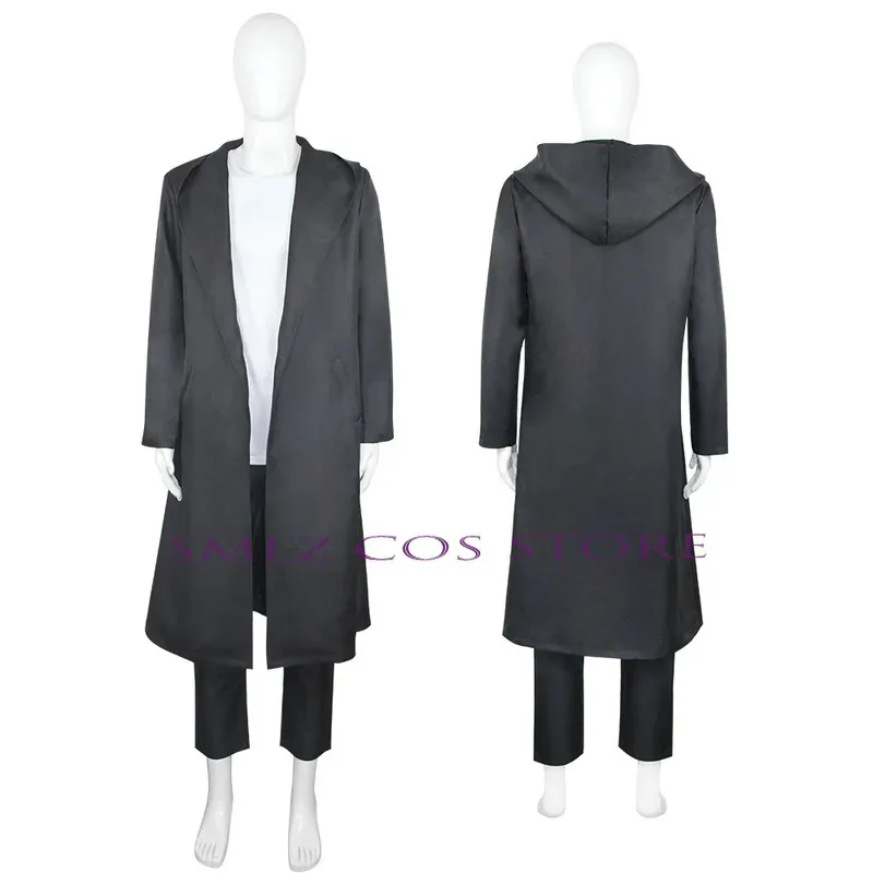 Anime Solo Leveling Sung Jin Woo Cosplay Costume Men Black Hooded Trench Wig Suit Role Hunter Shun Mizushino Outfit for Man