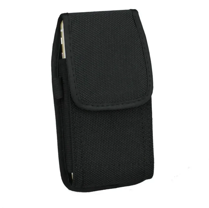 Ceinture verticale en Nylon Oxford noir unisexe pour hommes, sac banane universel pour téléphone portable, pochette pour téléphone portable, sacs de taille à Clip