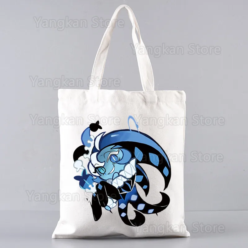 

Shadow Milk Cookie Printed Canvas Shoulder Bag Female Harajuku Funny Large-capacity Eco Environmental Shopper Bag