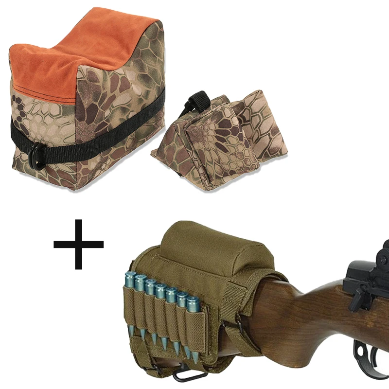 

Military Gear Tactical Front & Rear Unfilled Support Sandbag + Cheek Rest Bag Shooting Hunting Airsoft Rifle Gun Accessories