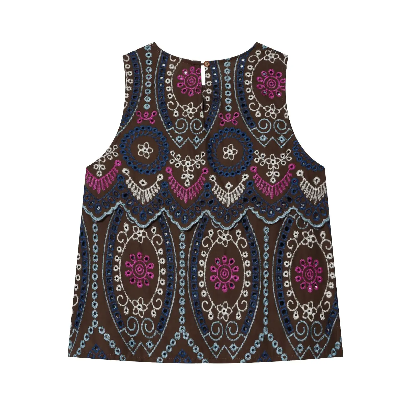 Damen Sexy Mode Bedrucktes Besticktes Ausgeschnittenes Ärmelloses Kurzes Oberteil + Langer Rock Frauen Casual Frühling Sommer 2-Teiliges Set – Detail 9