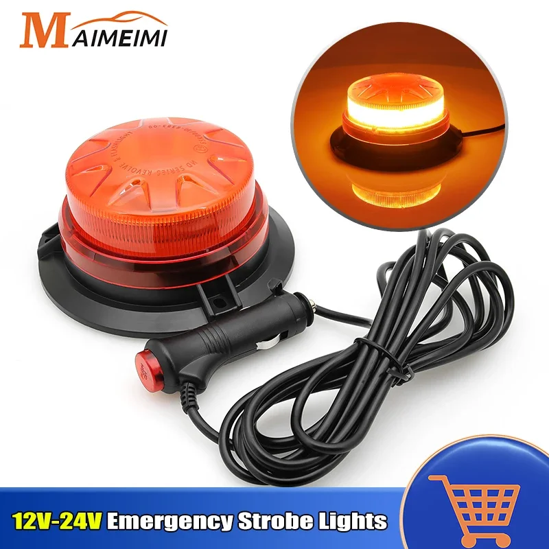 Red LED Beacon Emergency Strobe Warning Flash Lights with Magnet For Trucks Cars Bus Forklift Ceiling Safety Signal Lamp 12V-24V