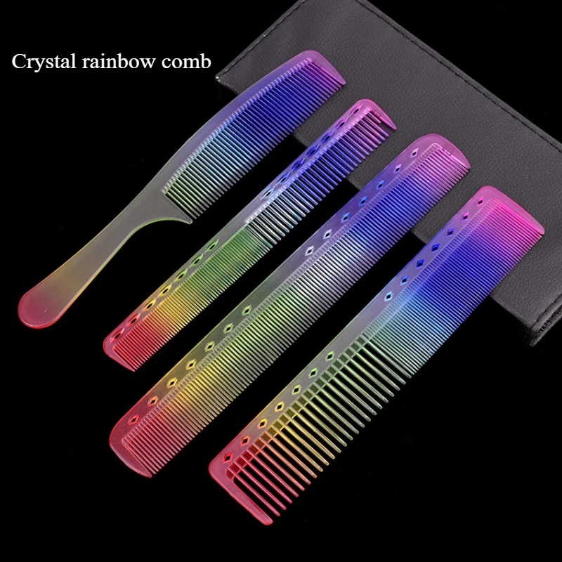 Crystal Rainbow Comb Barber Shop Cut Hair Hair Comb Women At Home To Carry A Pointy Tail Hair Comb