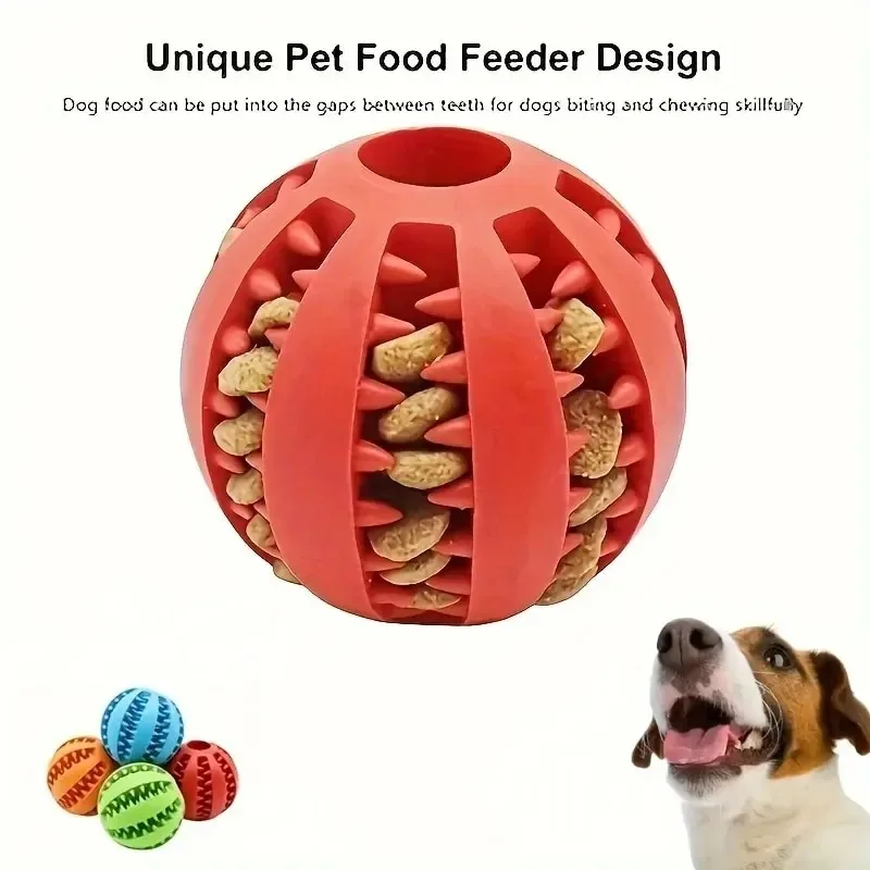 

Dog Toy Ball Nontoxic Bite Resistant Interactive Toy Ball for Pet Puppy Food Feeder Chew Tooth Cleaning Durable Small Dogs Toys