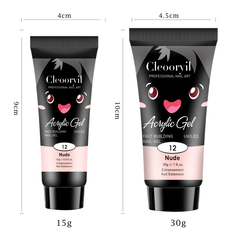 Gel Sólido de Extensión 15ml, Constructor de Uñas, Acrílico Gel Color Cristal Nude, LED UV Polish para Extensión Rápida 4
