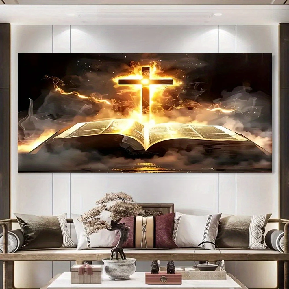 Christian Religion Bible Cross Posters and Prints Canvas Painting Wall Art Picture for Living Room Home Decor view 2