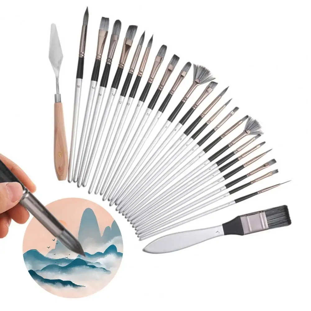 Paint Brush Set Watercolor Acrylic Art Nylon Brushes with Storage Bag Travel Paintbrush Set for Oil Painting Artists Beginners